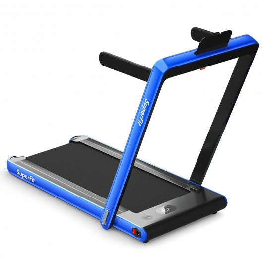 2-in-1 Electric Folding Treadmill with LED and Bluetooth Speaker - Self Care Fitnezz